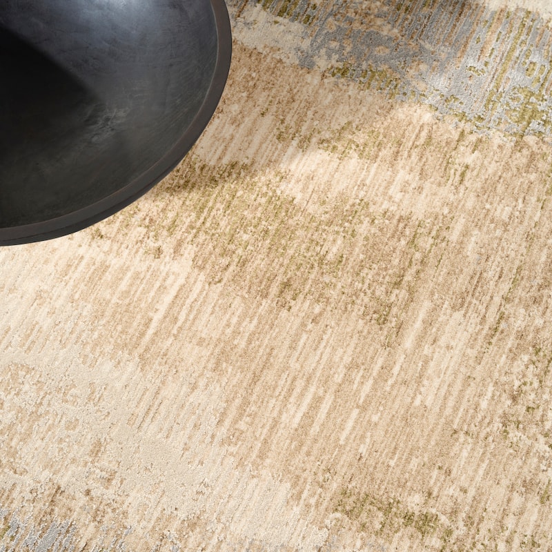 Calvin Klein CK089 Drift Indoor only Beige Abstract Area Rug