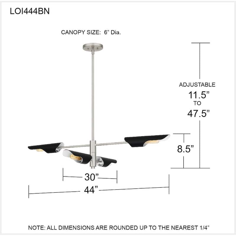 Leoni 4-Light Brushed Nickel Island Light