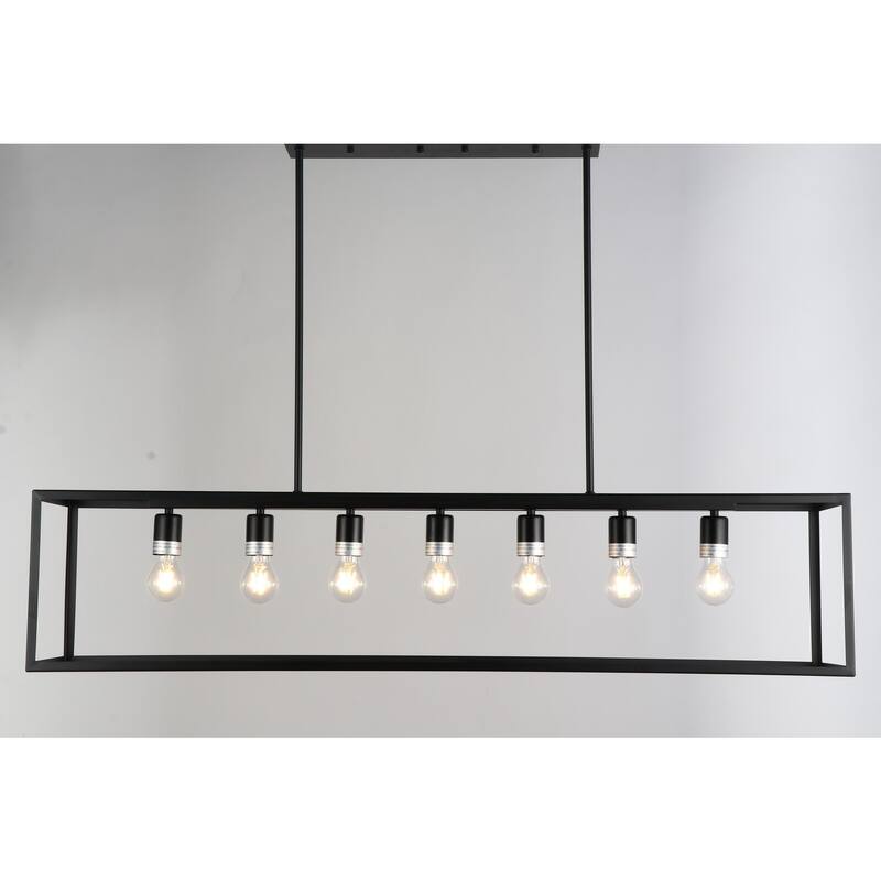 7-Light Pendant Light, Retro Revival Design, Modern Chandelier, Black Finish, Home Accent Lighting - 11