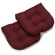 preview thumbnail 67 of 70, 19-inch Twill U-shaped Chair Cushion (Set of 1, 2, or 4) - 19 x 19 Set of 2 - Burgundy