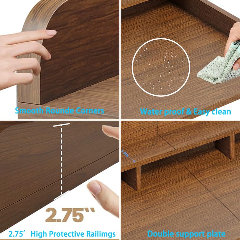 Washer Dryer Countertop with Non-slip Pads, Laundry Wood Shelf Topper with Edge, for Washer and Dryer Laundry Hamper Counter