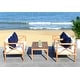 preview thumbnail 44 of 61, SAFAVIEH Outdoor Montez 4-Piece Conversation Patio Set with Accent Pillows