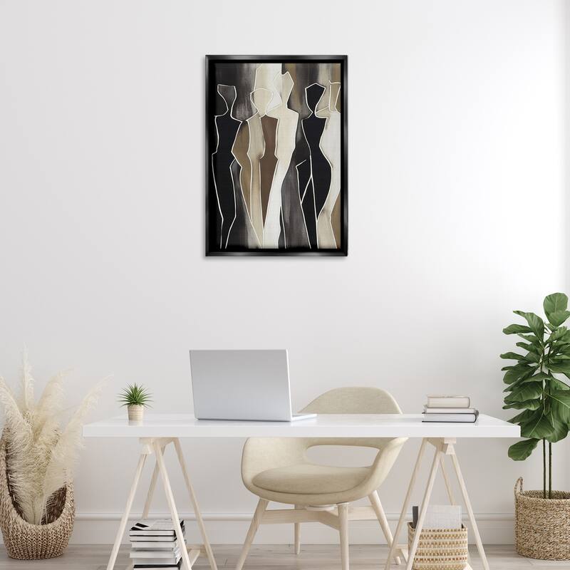 Stupell Earthy People Silhouettes Framed Floater Canvas Wall Art Design By LSR Creative Studio