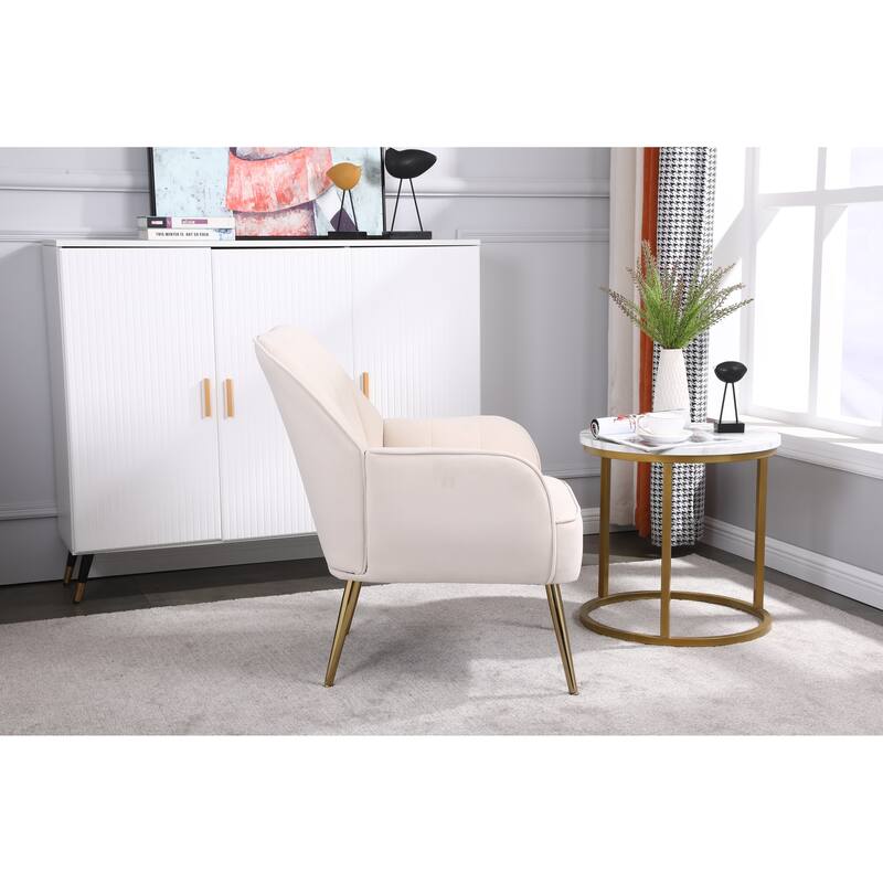 Modern Velvet Easy Assemble Sherpa Armchair for Living Room,Bedroom