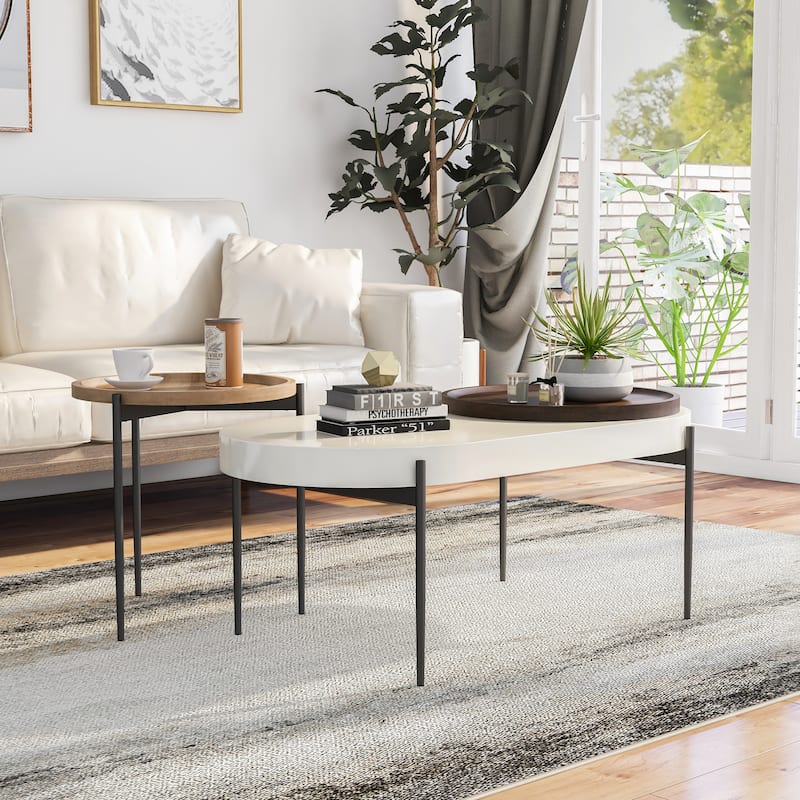 Wicklow Contemporary 47-inch Steel 2-Piece Table Set by Furniture of America