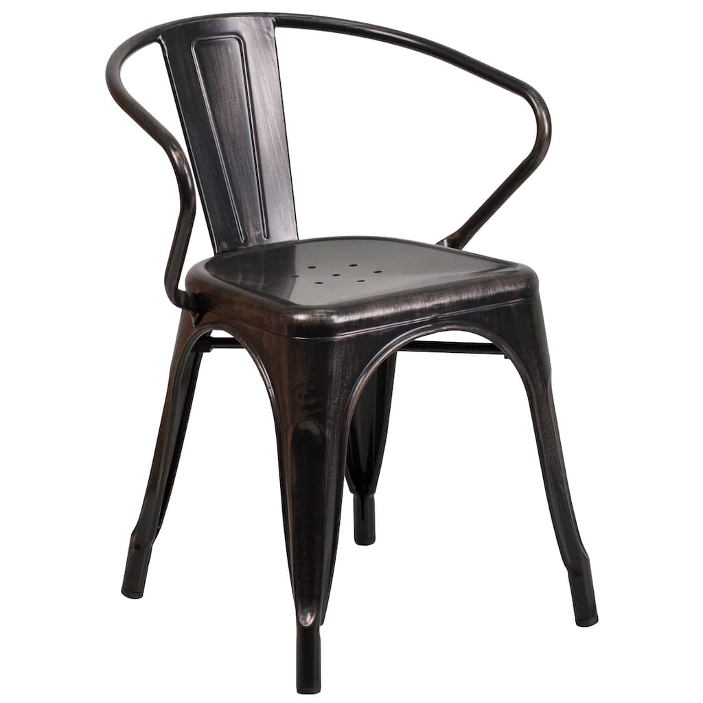 Metal Indoor-Outdoor Chair with Arms