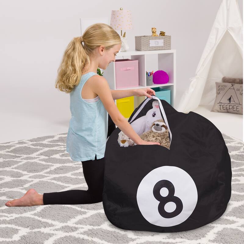 Kids Bean Bag Chair Cover Stuffed Animal Storage or Toy Organizer