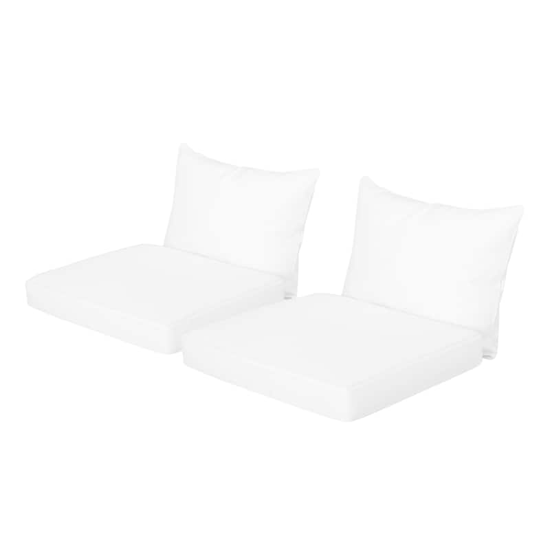 Bernadette Club Chair Cushions (Set of 2) by Christopher Knight Home - White