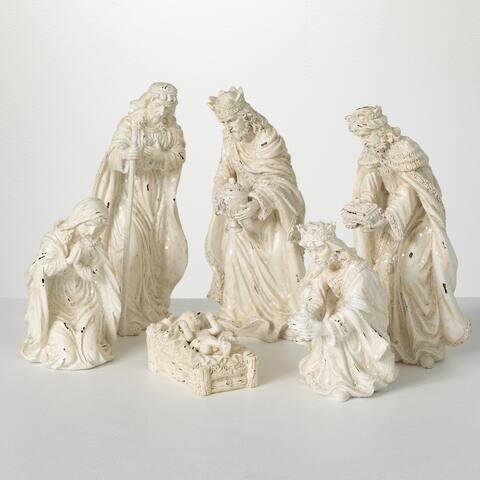 Distressed Nativity - Set Of 6