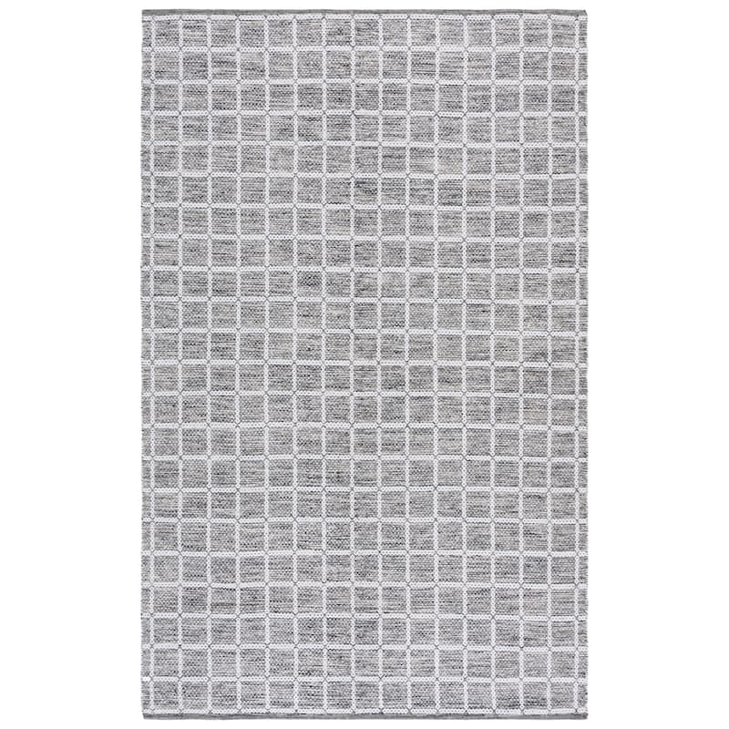 SAFAVIEH Handmade Montauk Huldis Casual Cotton Rug - 6' x 9' - Black/Ivory
