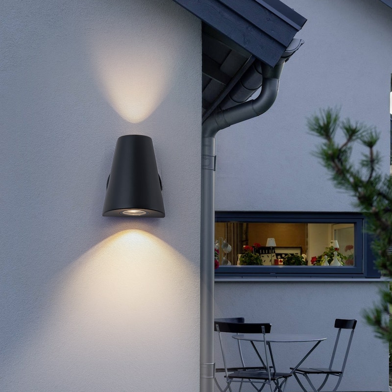 2-Light Outdoor Integrated LED Wall Sconce - H4.92" x W6.3"