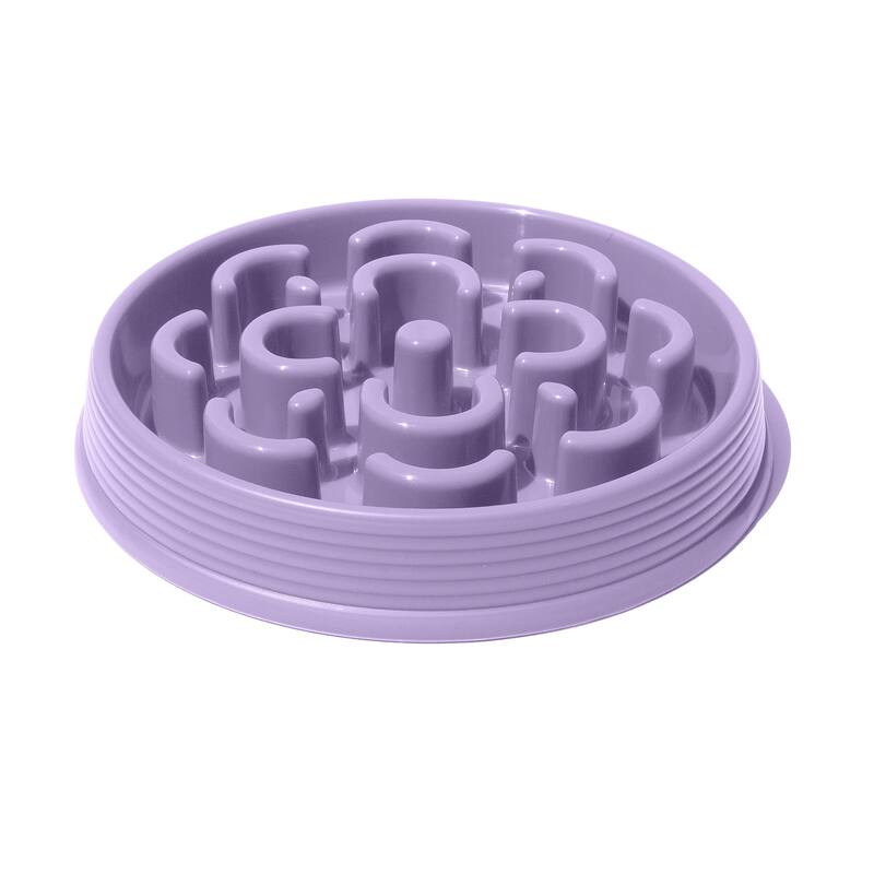 Abode Homewares Slow Chow Medallion Polypropylene Slow Feeder - Large - 7 Cups - Lilac