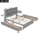 preview thumbnail 3 of 22, Full Size Solid Pine Platform Kids Bed Frame with Storage Headboard, Charging Station, and 4-Drawers, Easy to Assemble, Grey