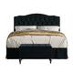 CraftPorch 2 Piece Bedroom Set in Transitional Linen Button Tufted Upholstered Bed - Charcoal Grey - Twin