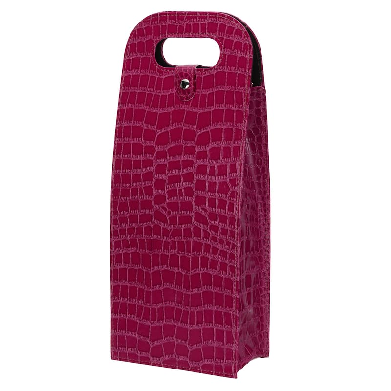 2 Bottle Wine Gift Bag Wine Bag Reusable Leather Wine Tote Carrier - 165 x 90 x 405mm