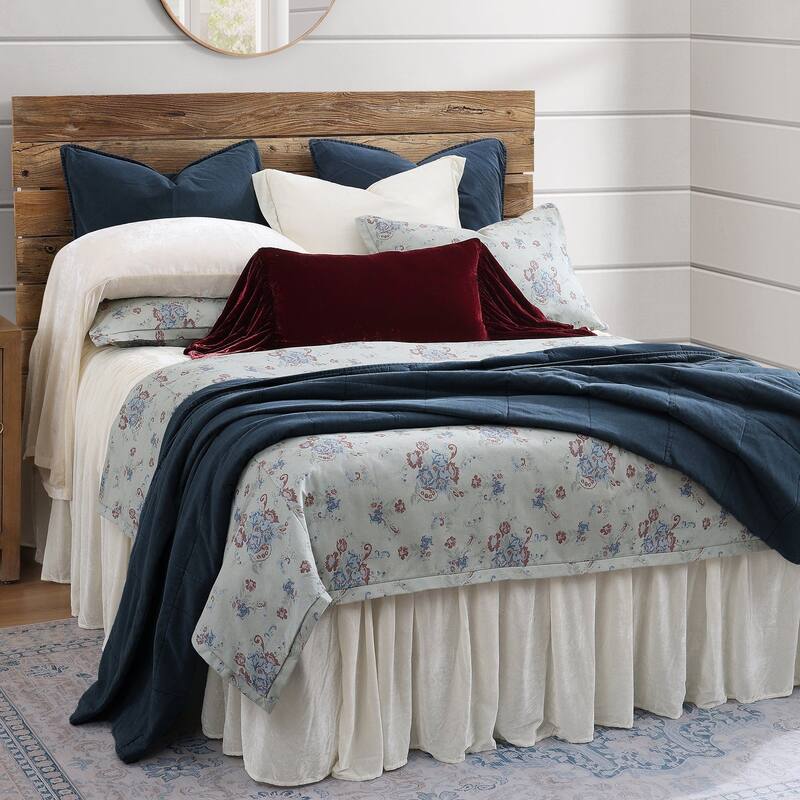 Tasha Polizzi for Paseo Road Rosabel Floral Western Design Washed Denim 3 Piece Comforter Set