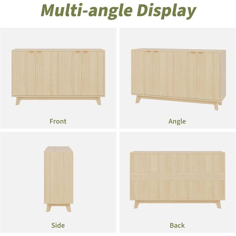 Modern Wood Buffet Cabinet with Storage, 2/4 Doors & Adjustable Shelves, Versatile Sideboard