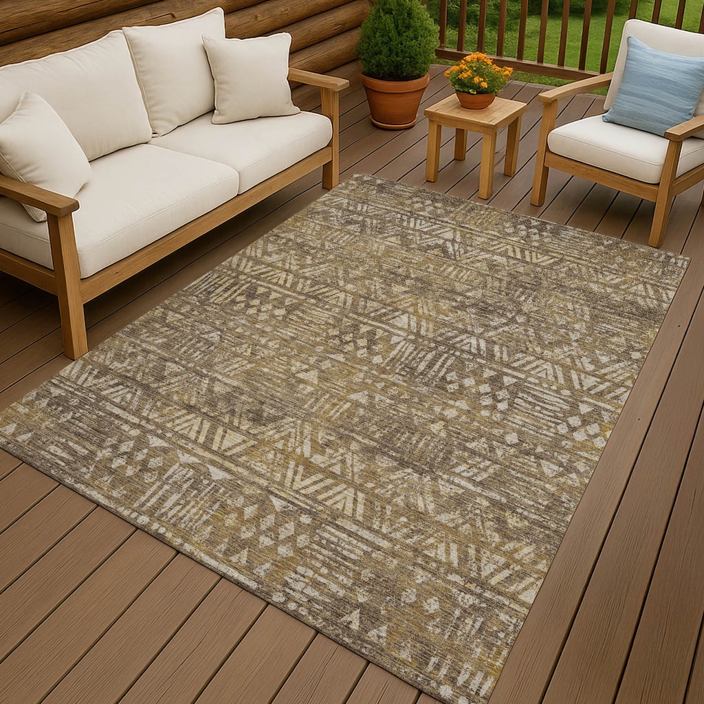 Machine Washable Indoor/ Outdoor Global Jara Chantille Rug
