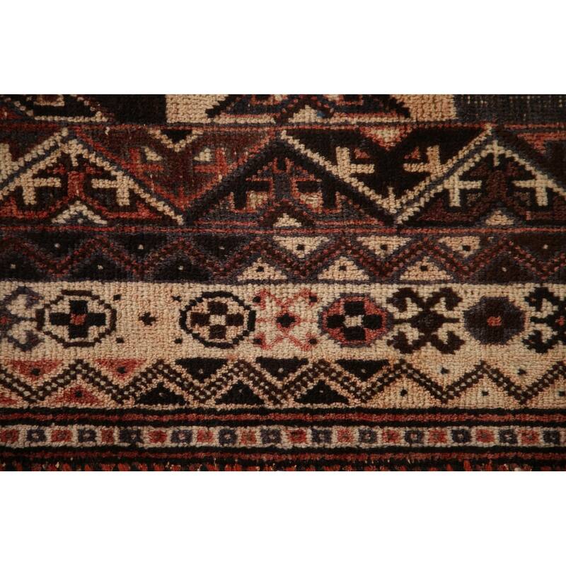Tribal Shiraz Persian Vintage Area Rug Hand-Knotted Wool Carpet - 5'4"x 8'4"