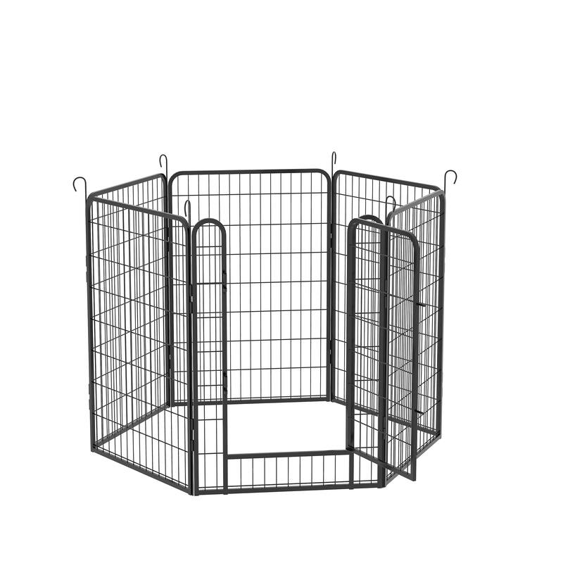 6 Panels Heavy Duty Metal Pet Fence Playpen Kit Indoor/Outdoor Pet Dog Fence Playground Exercise Pen (39.37 in. H x 27.76 W)