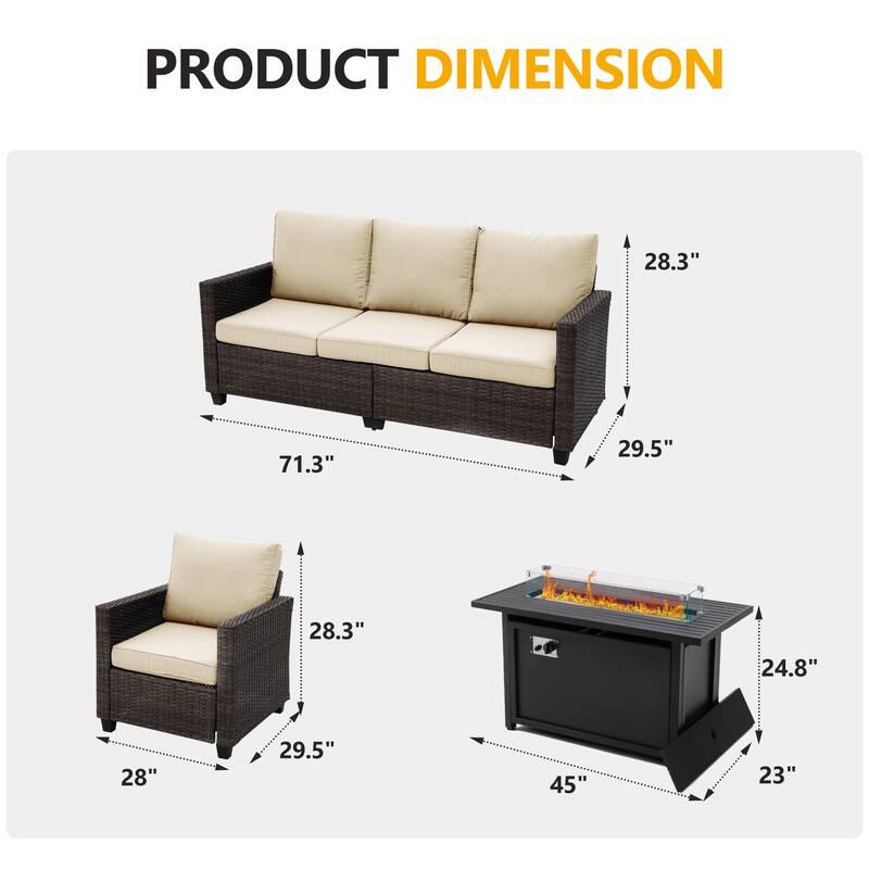 5 - Person Outdoor Seating Group with Cushions