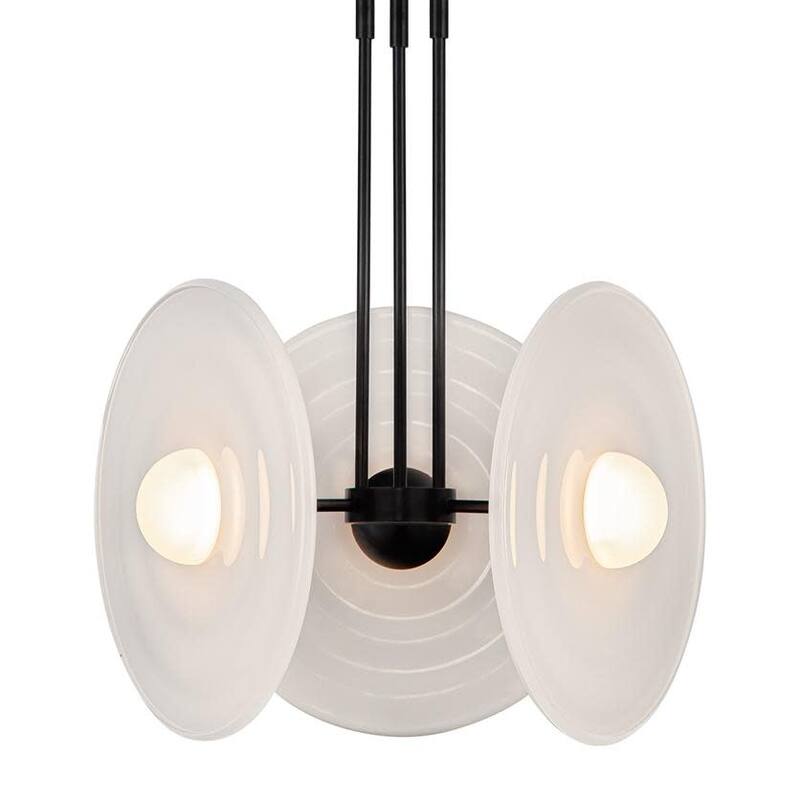 Alora Lighting PD350318 Harbour 19" Wide LED Multi Light Pendant - Urban Bronze / Glossy Opal Glass