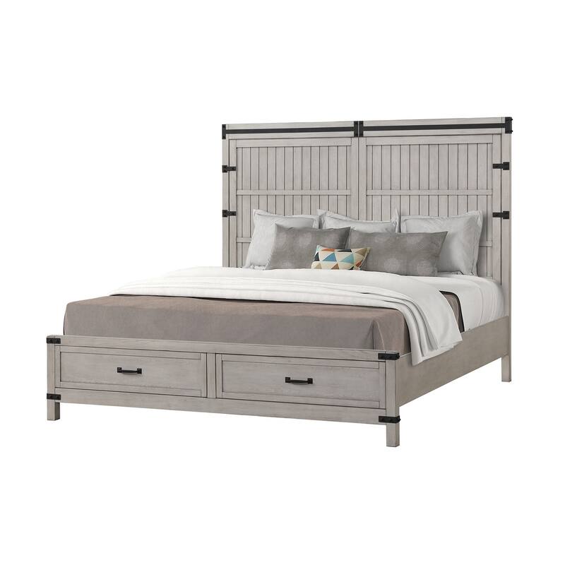 Bridgevine Home Alexandria Storage Bed, Mountain Mist Finish - King