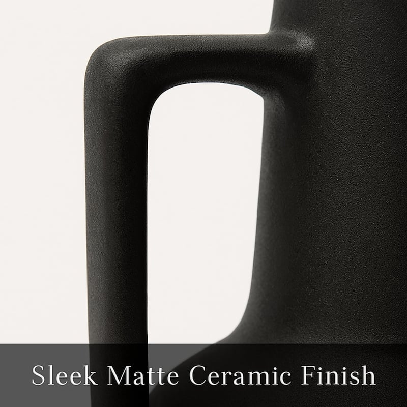 Aria Home Black Ceramic Decorative Water Jug Set of 2 Modern Accent Vase