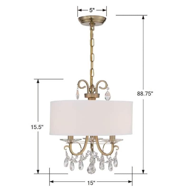 Crystorama Lighting Group Othello 3 Light 15" Wide Swarovski Spectra