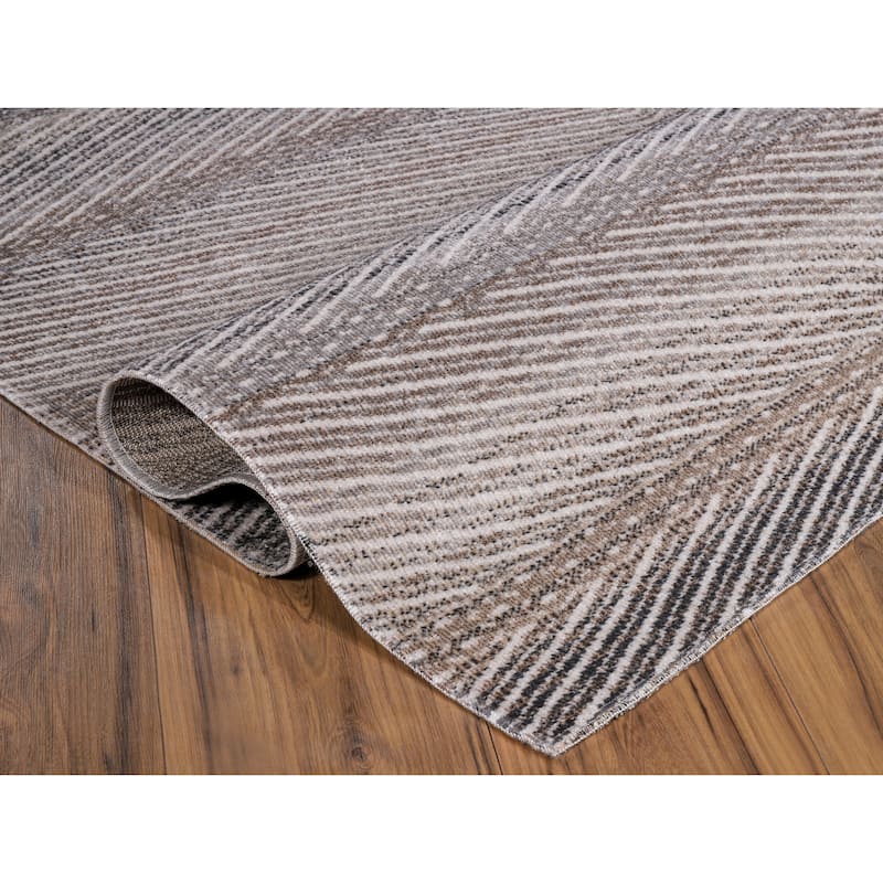 Desire Collection Abstract Brown/Grey Area Rug