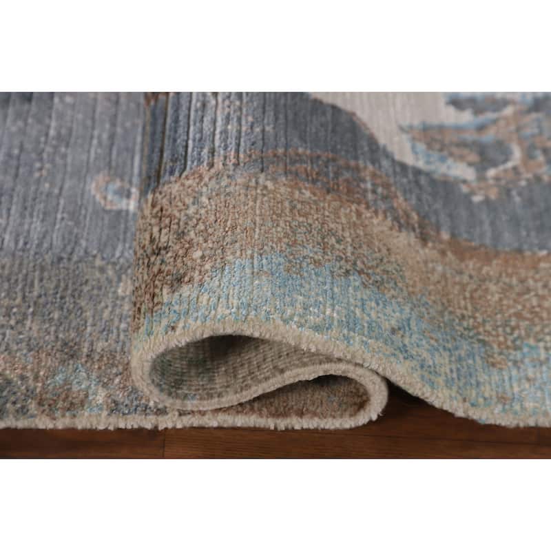 Modern Abstract Accent Rug Hand-Knotted Wool Carpet - 2'8"x 4'10"