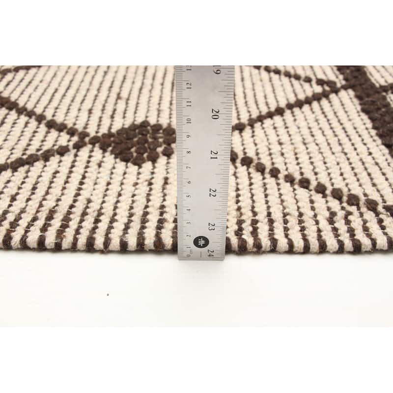 ECARPETGALLERY Braid weave Sienna Cream Wool Rug - 4'11 x 8'0