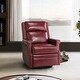 preview thumbnail 5 of 100, Echidna Transitional Genuine Leather Swivel Rocker Nursery Chair with Nailhead Trim by HULALA HOME BURGUNDY