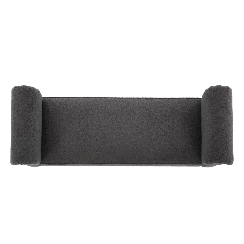 Christopher Knight Home - Elric Teddy Upholstered Bench with Rolled Arms and Solid Wood Legs