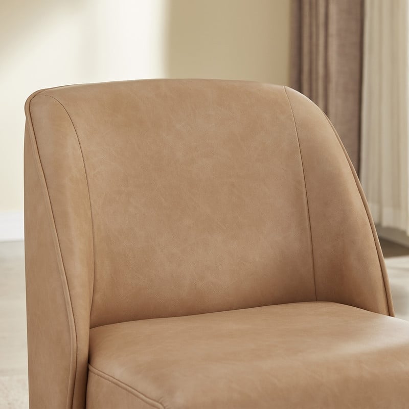 Spruce & Spring Modern Upholstered Dining Chair with Hidden Casters