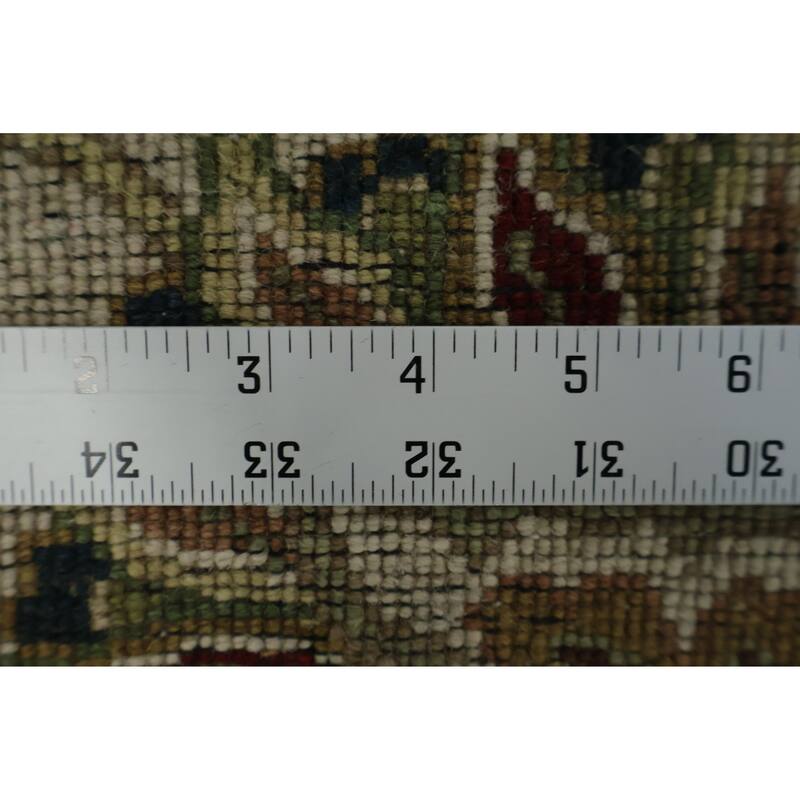 Hand Knotted Oriental 100% Wool Carpet Traditional All-Over Red Agra Area Rug - 12' 0'' X 9' 0''