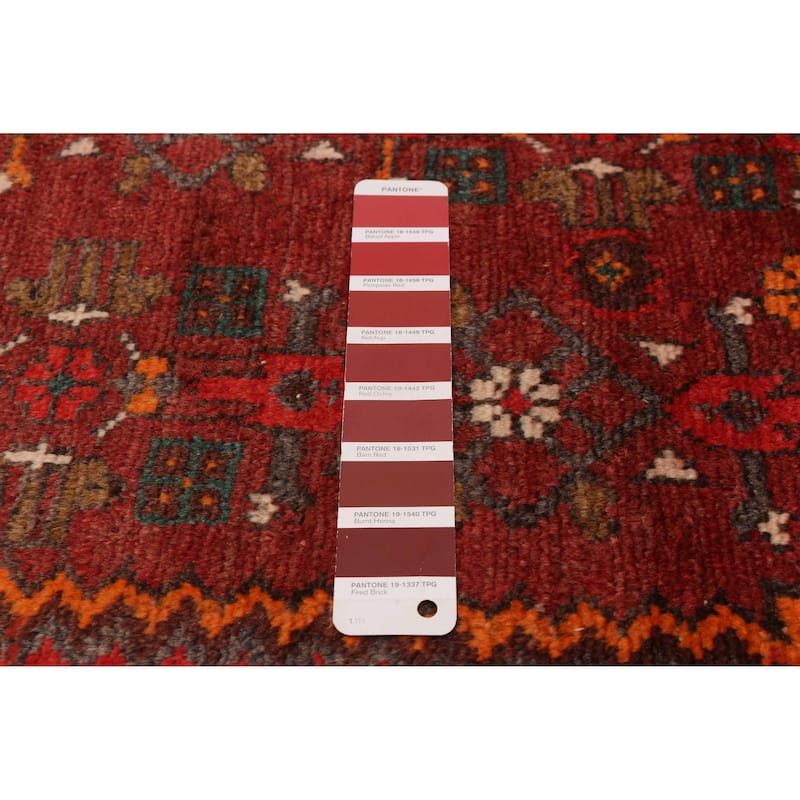 ECARPETGALLERY Hand-knotted Andelz Red Wool Rug - 3'7 x 9'11