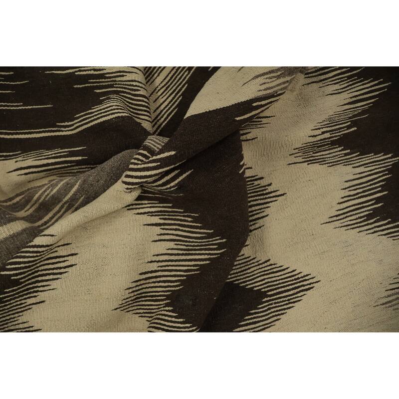 Hand Woven Oriental 100% Wool Carpet Southwestern Modern Beige & Ivories Kilim Area Rug - 8' 9'' X 6' 0''
