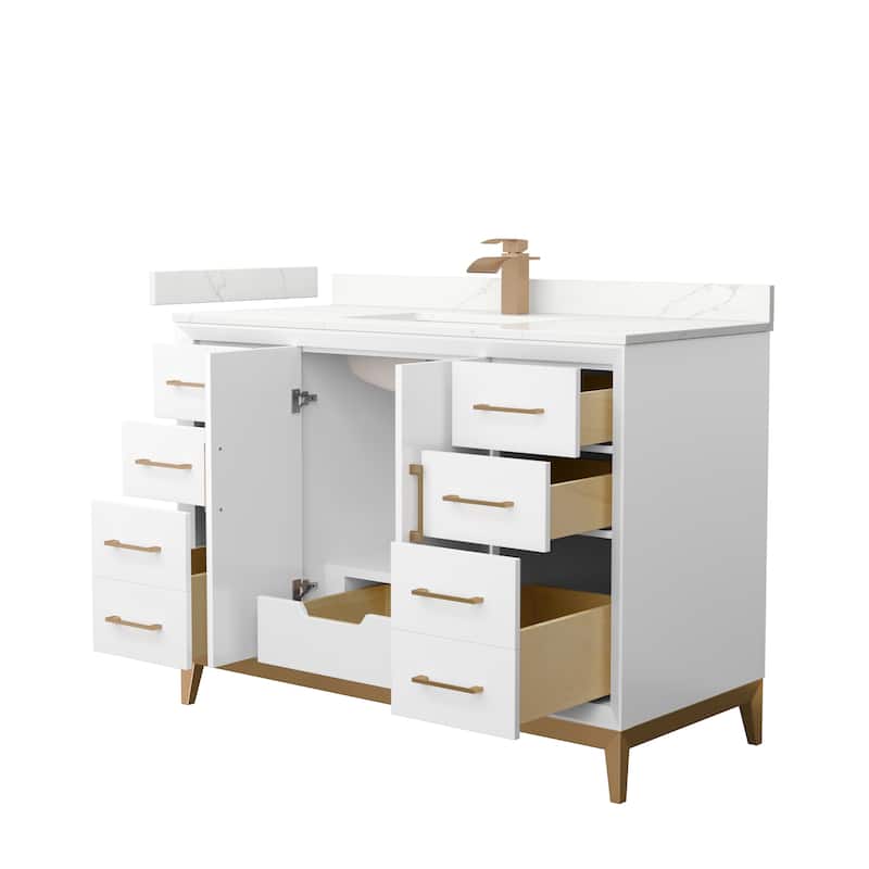 Amici 48-inch Single Vanity, Quartz Top