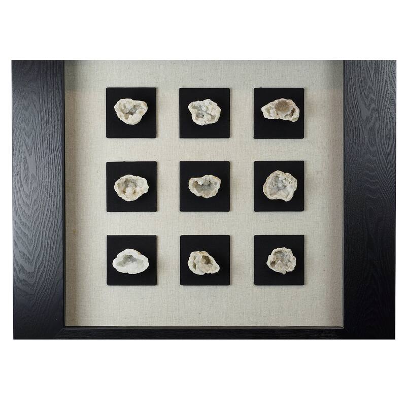 HUJI Quartz Geode Set Shadow Box Wall Decor