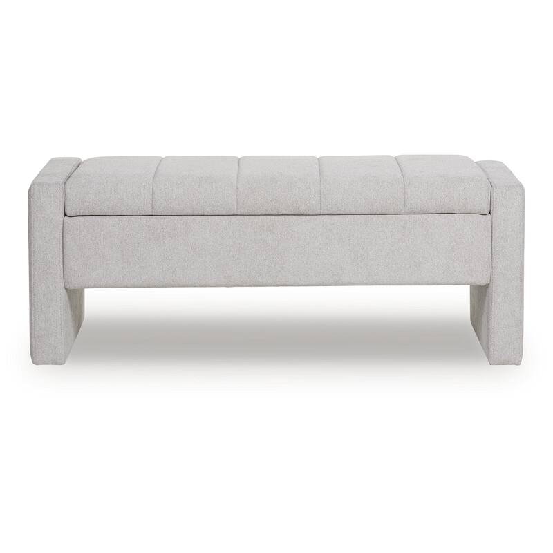 Signature Design by Ashley Akselman Light Gray Storage Bench - 50" W x 18" D x 19" H