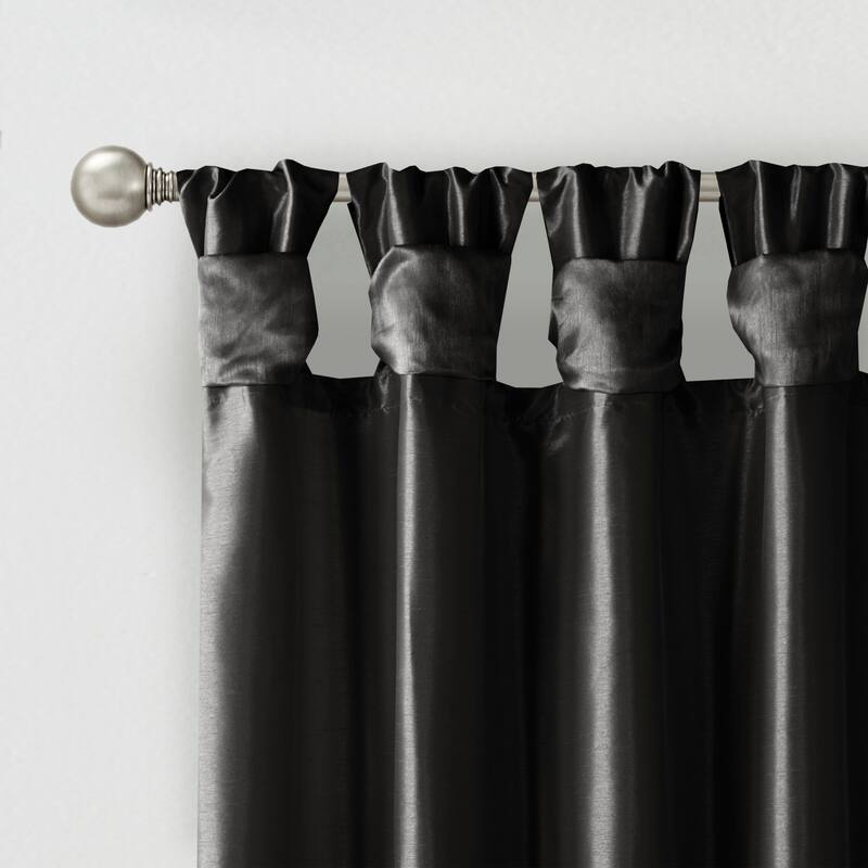 Twist Tab Total Blackout Window Curtain Panel Black Blackout