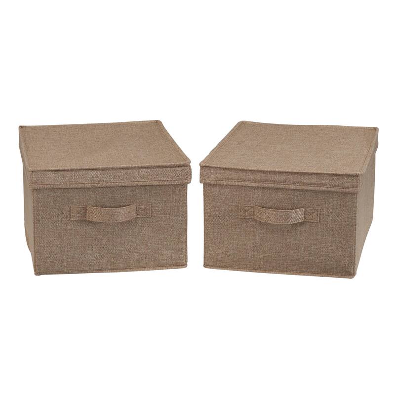 Household Essentials Fabric Storage Bins with Sturdy Sides, Set of 2