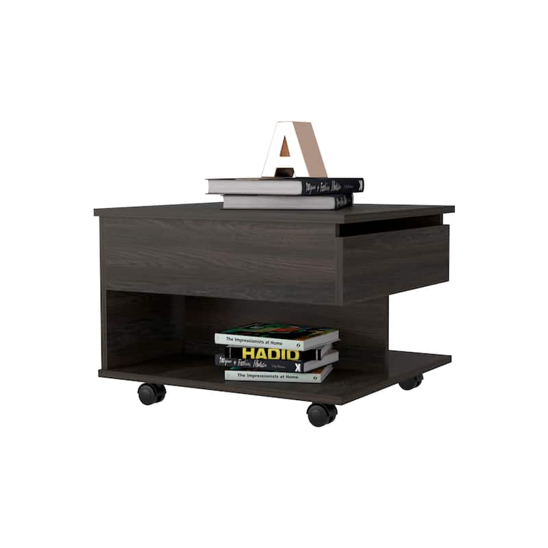 Lift Top Coffee Table, Casters, Carbon Espresso Finish