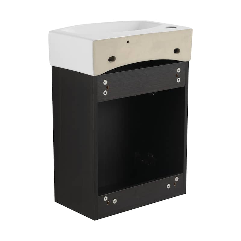 BNK 16"/20"/24"/30"/36" Single Sink Bathroom Vanity with Soft Close Door and Shelf