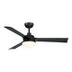preview thumbnail 1 of 13, Fanimation Barlow 52 inch Indoor/Outdoor Black Ceiling Fan with LED CCT Select Light Kit and Remote Remote