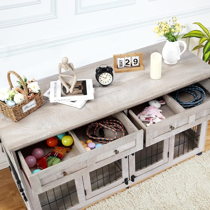 Dog Crate Furniture with Drawers