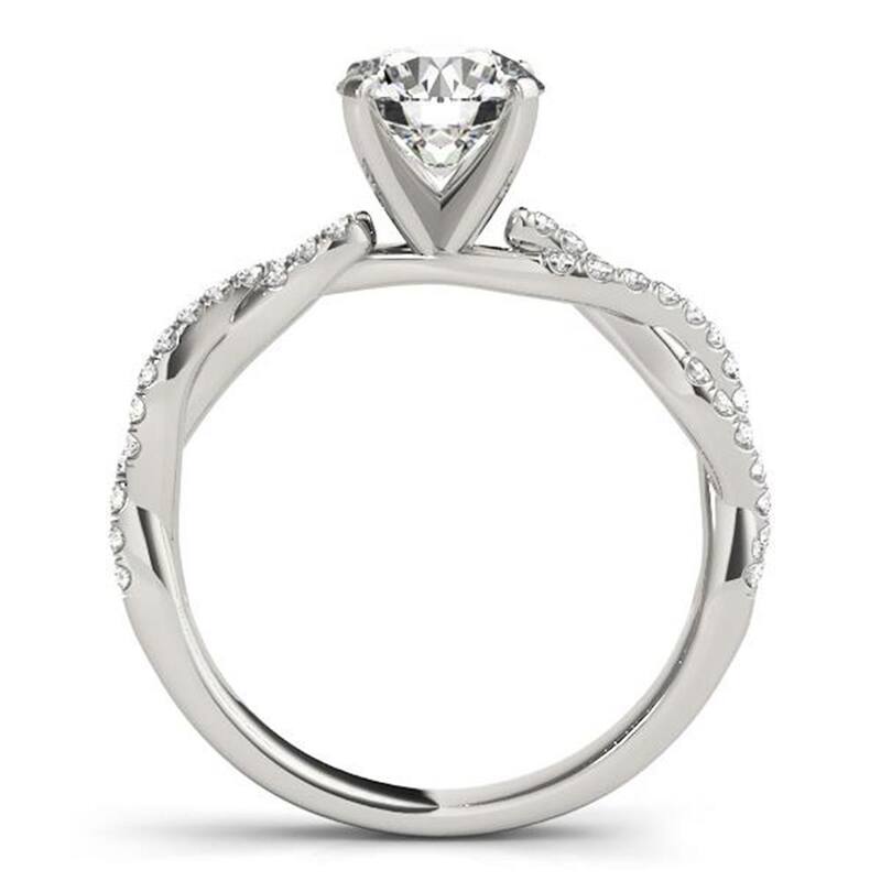 Auriya 14k Gold Twisted Moissanite Engagement Ring 1.20ctw