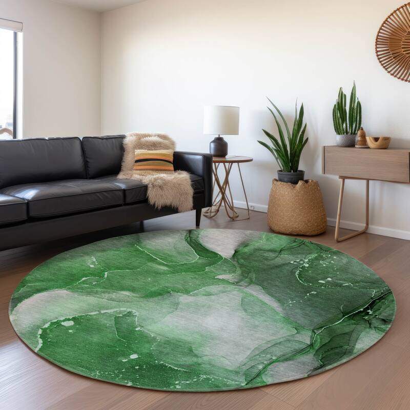 Premium Washable Super Soft Contemporary Mayfield Rug - Emerald - 8' x 8'