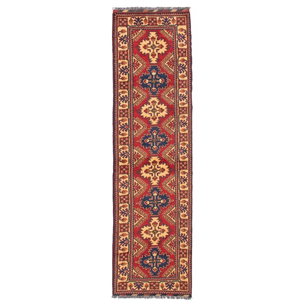 ECARPETGALLERY Hand-knotted Kargahi Red Wool Rug - 2'10 x 9'10
